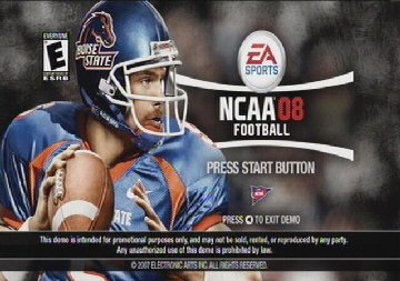 NCAA Football 08 demo screen