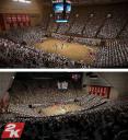 Screenshot comparison: College Hoops 2K8 vs March Madness 08