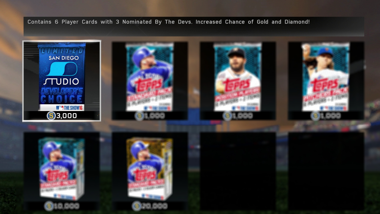 MLB The Show 16 Developer's Choice Pack