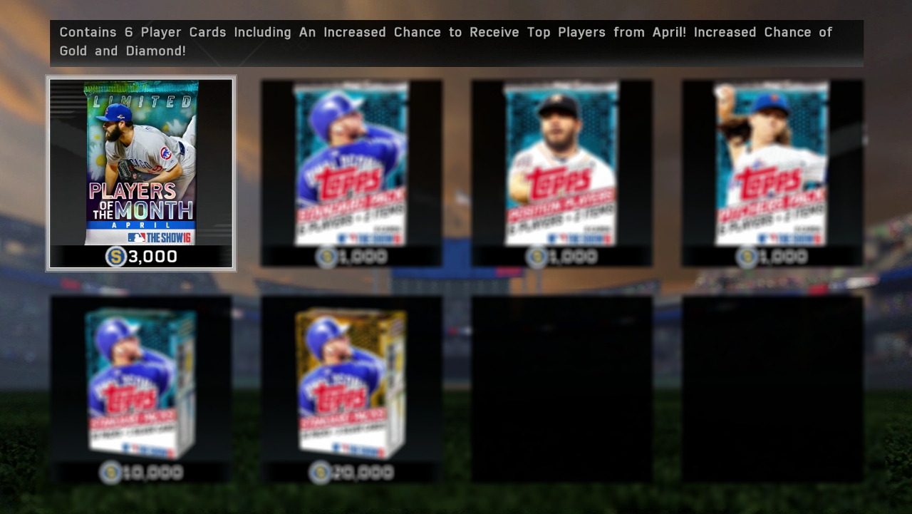 MLB The Show 16 April Pack