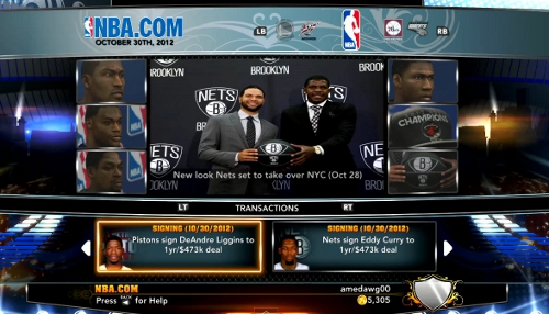NBA 2K13 Online Franchise